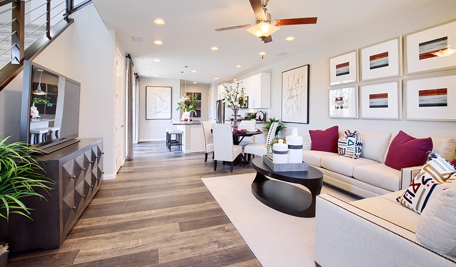 Living Room in Boston Model in Moro Pointe by Richmond American Homes in Redpoint Square in Summerlin