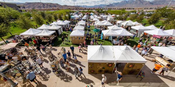 Aerial view of the Festival of arts in Downtown Summerlin