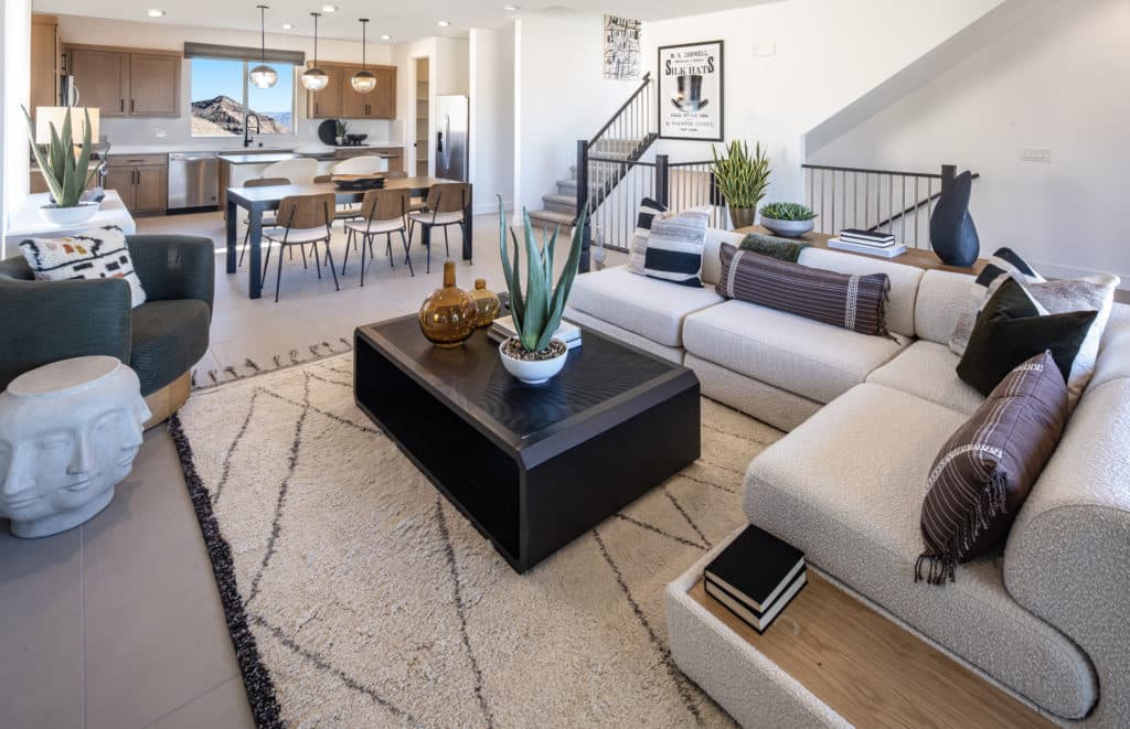 Great Room of Kendall Model at Blacktail by Pulte