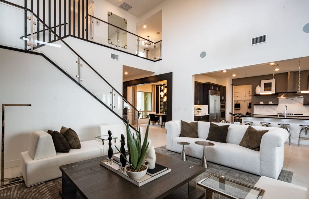 Living Room of Pesaro Model at Carmel Cliff by Pulte Homes