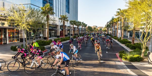 Bikers riding through Downtown Summerlin