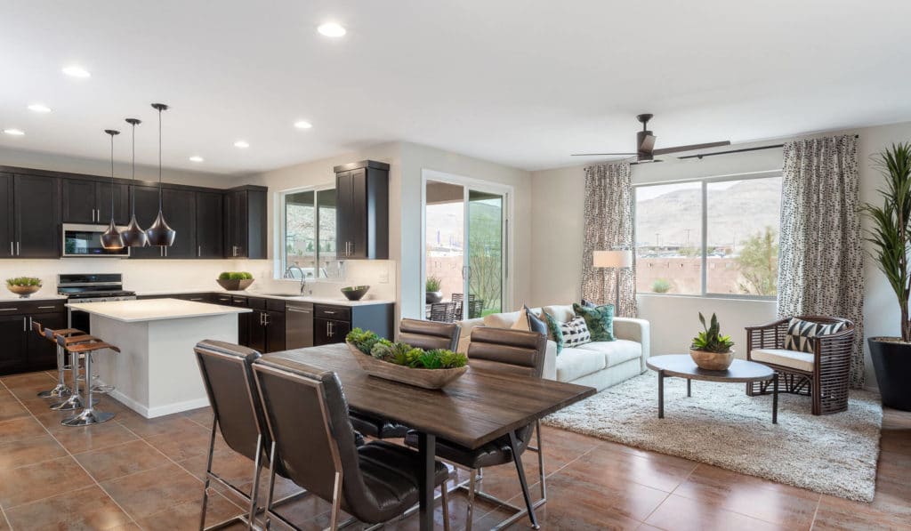Great Room in Plan 3 Model in Jade Ridge by Taylor Morrison in The Cliffs in Summerlin