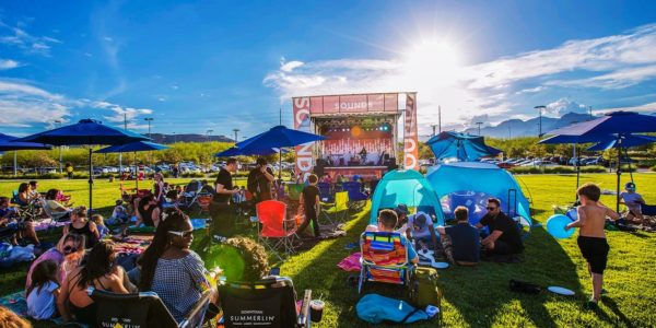 People watching the Summerlin sounds concert series