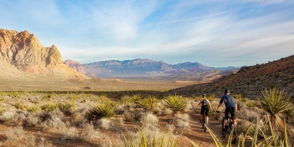 Two Bikers on a trail at Red Rock National Conservation Area