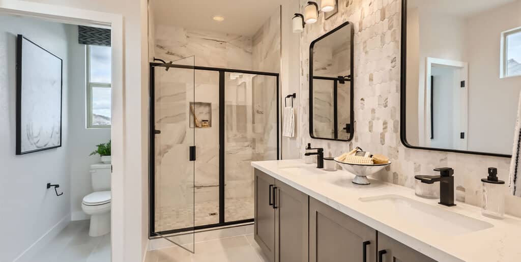 Primary Bathroom of Laurel Plan 5 at Vireo by Woodside Homes